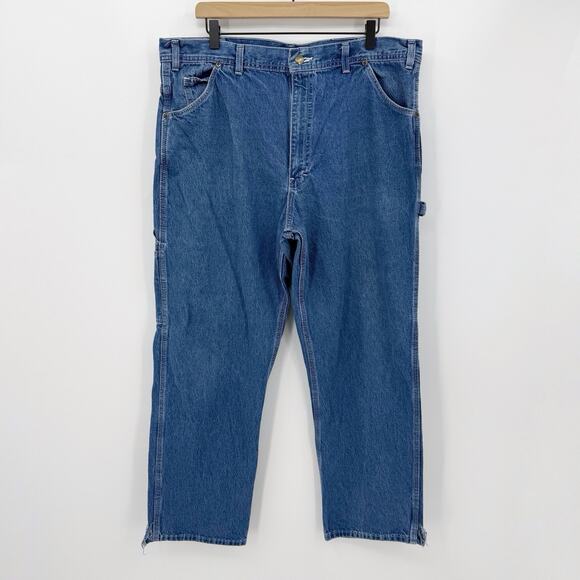 Vtg USA Works Carpenter Jeans 40x30 Blue Denim Workwear Utility Rugged Outdoor - Picture 1 of 10